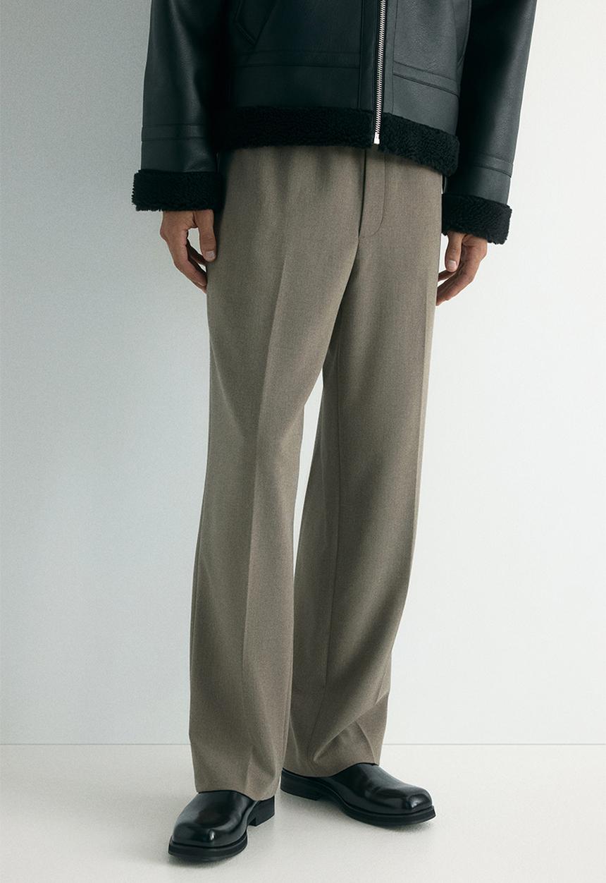 H&M - Relaxed fit trousers - beige marl