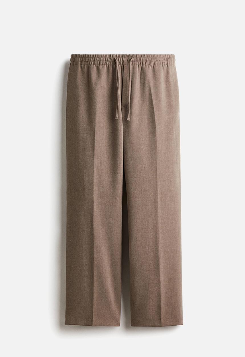 H&M - Relaxed fit trousers - beige marl