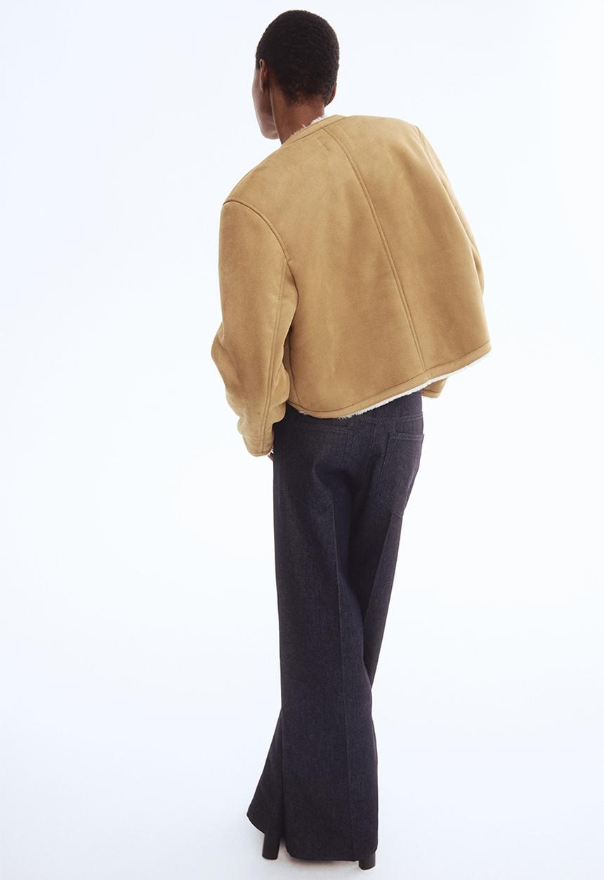 H&M - Pile-lined jacket - dark beige