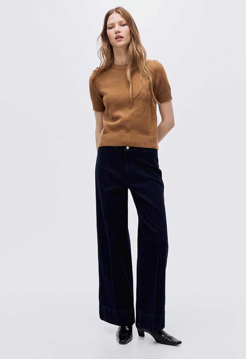 H&M - Short-sleeved jumper - dark beige
