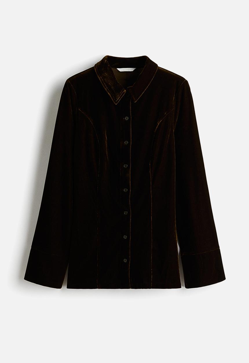 H&M - Velour shirt - dark green