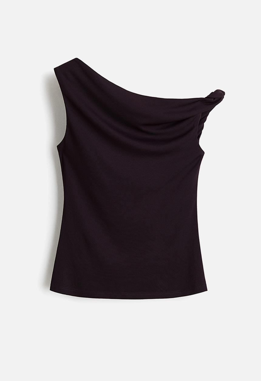 H&M - One-shoulder top - dark purple