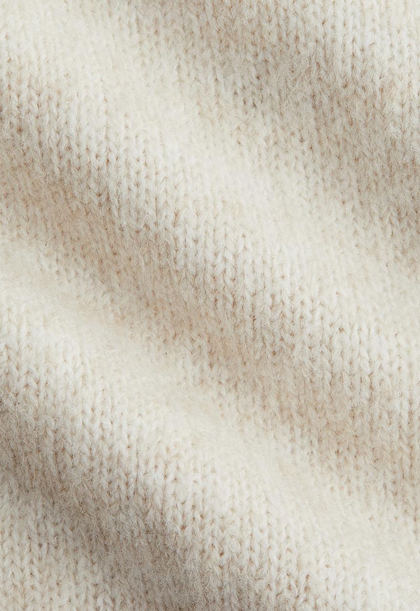 H&M - Knitted polo-neck top - cream