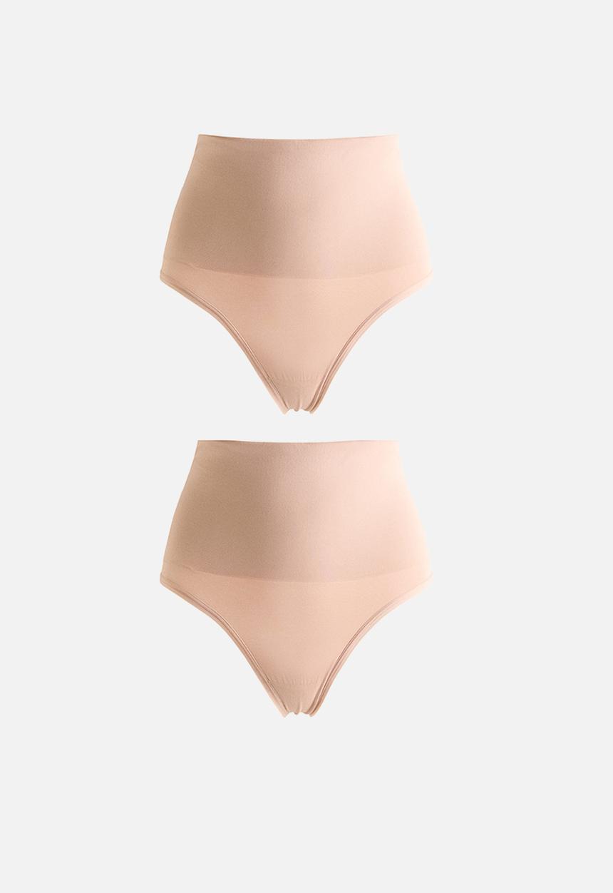 H&M - 2-Pack medium shape thong briefs - light beige