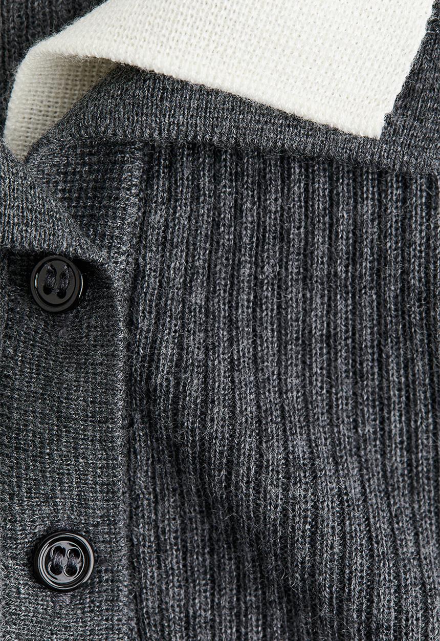 H&M - Rib-knit top - dark grey
