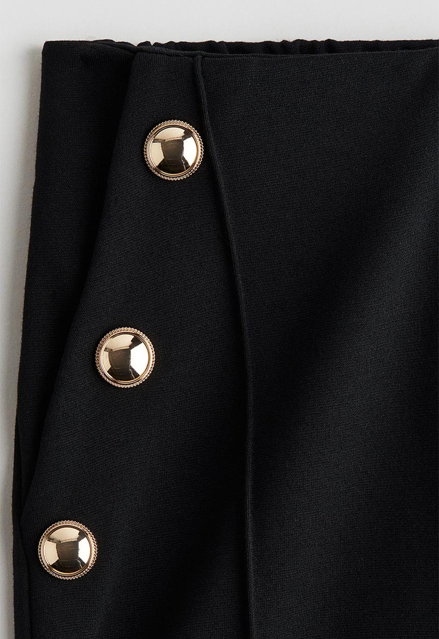 H&M - Wide ponte di roma trousers - black