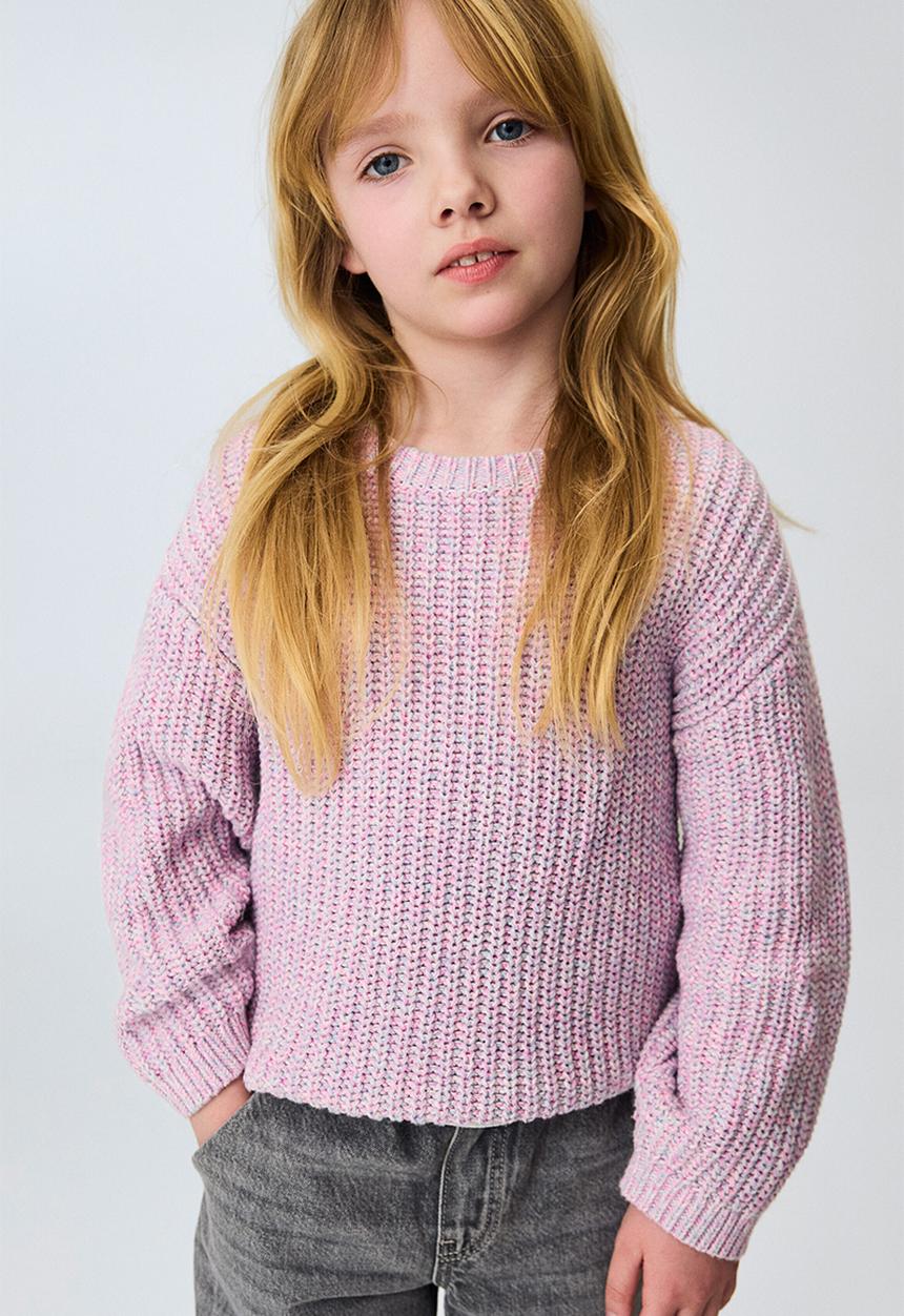 H&M - Patent-knit cotton jumper - light dusty pink