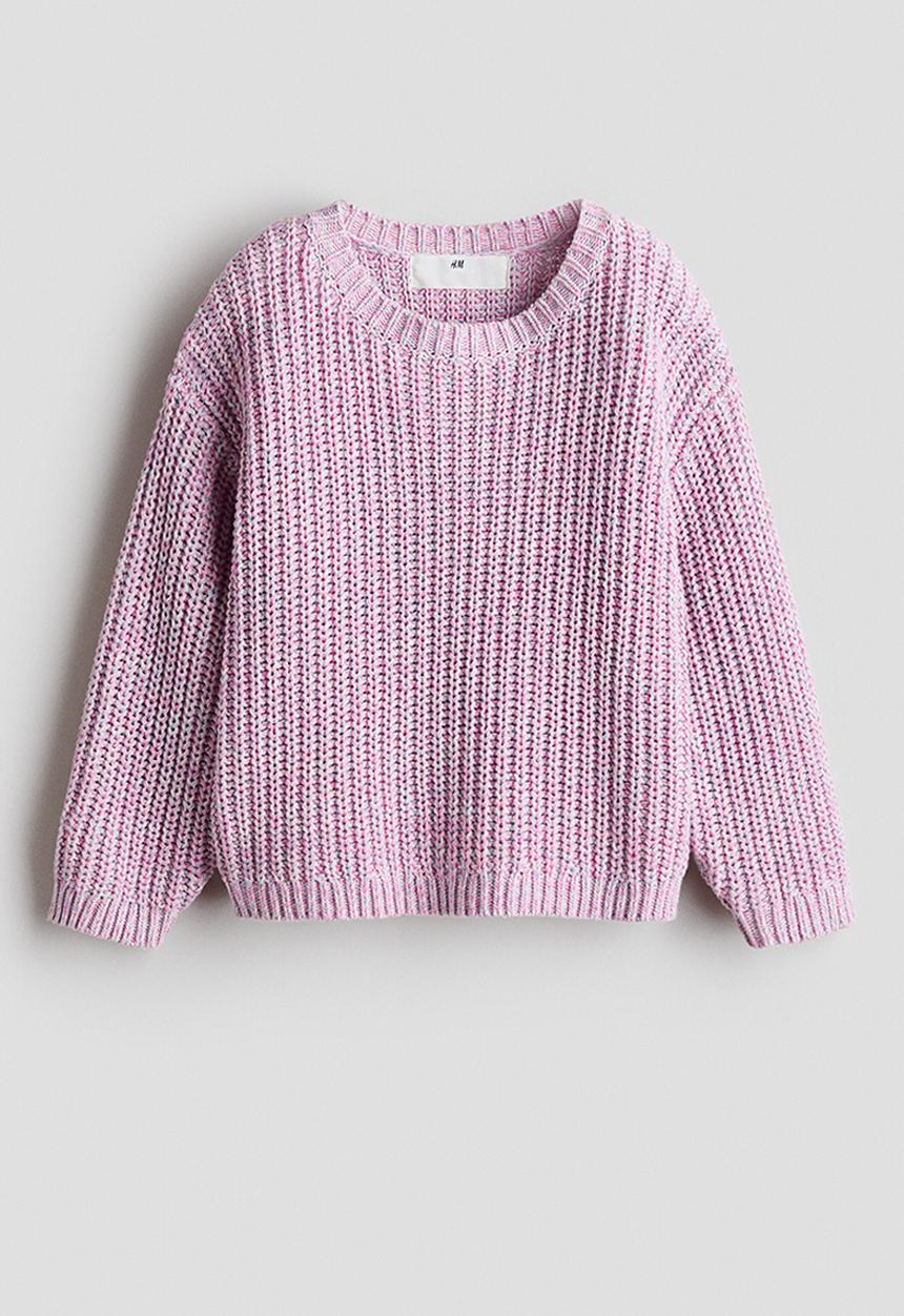 H&M - Patent-knit cotton jumper - light dusty pink
