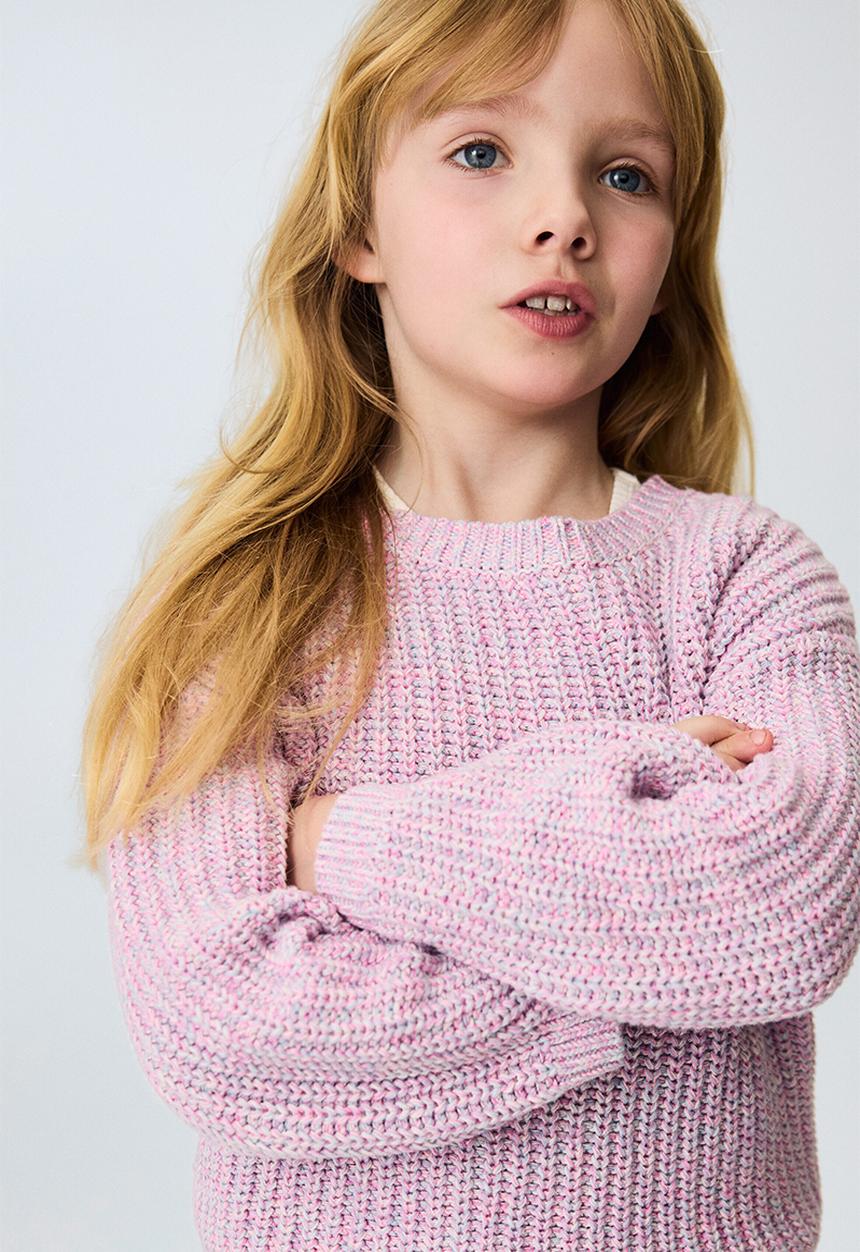H&M - Patent-knit cotton jumper - light dusty pink