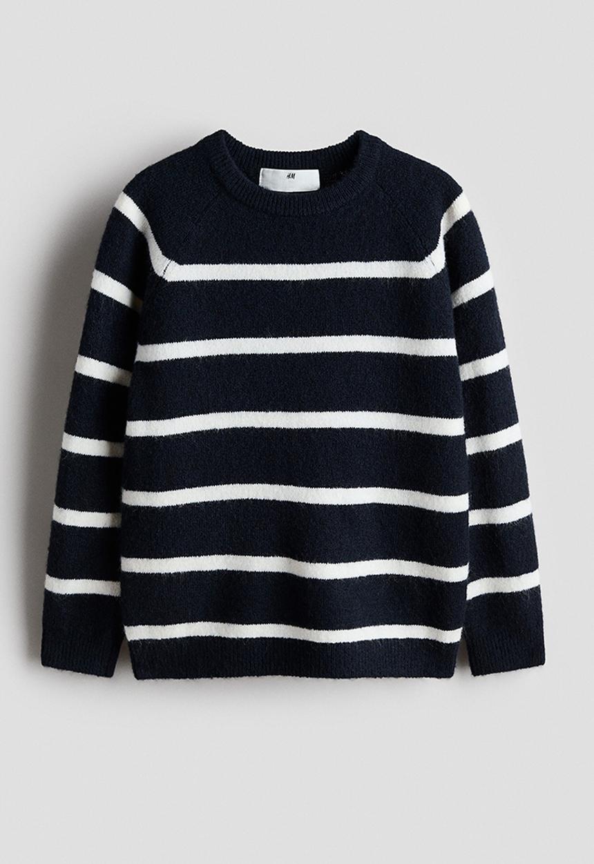 H&M - Jumper - navy blue/striped