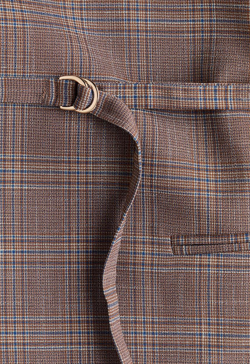 H&M - Belted throw-on blazer - brown/checked