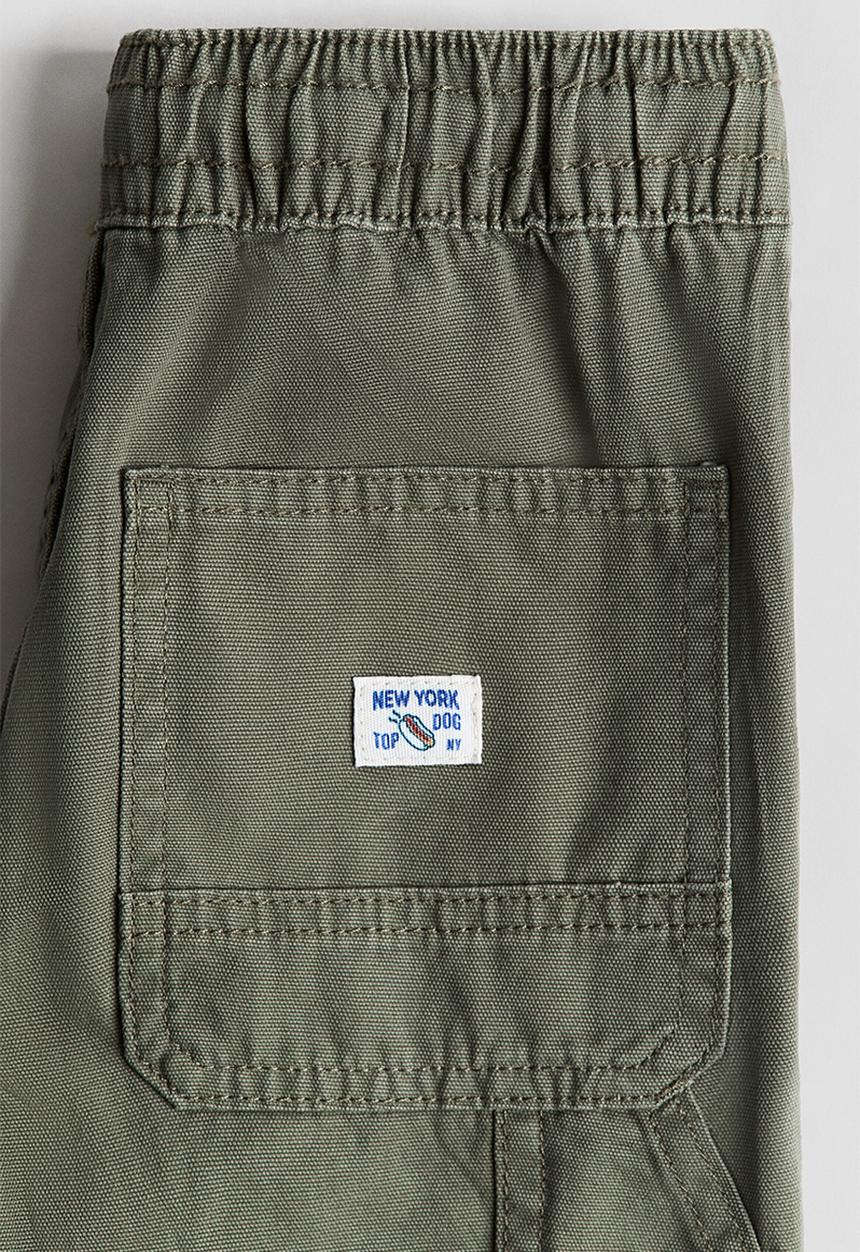 H&M - Canvas carpenter trousers - khaki green