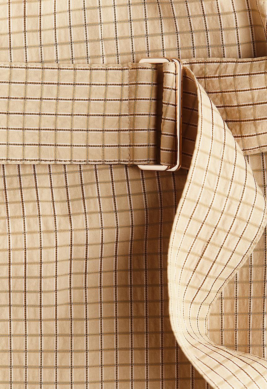 H&M - Collared midi dress - beige/checked