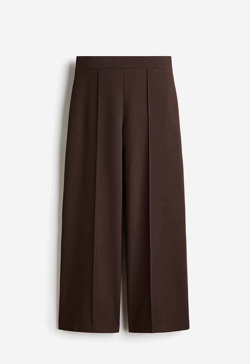 H&M - Wide jersey trousers - dark brown