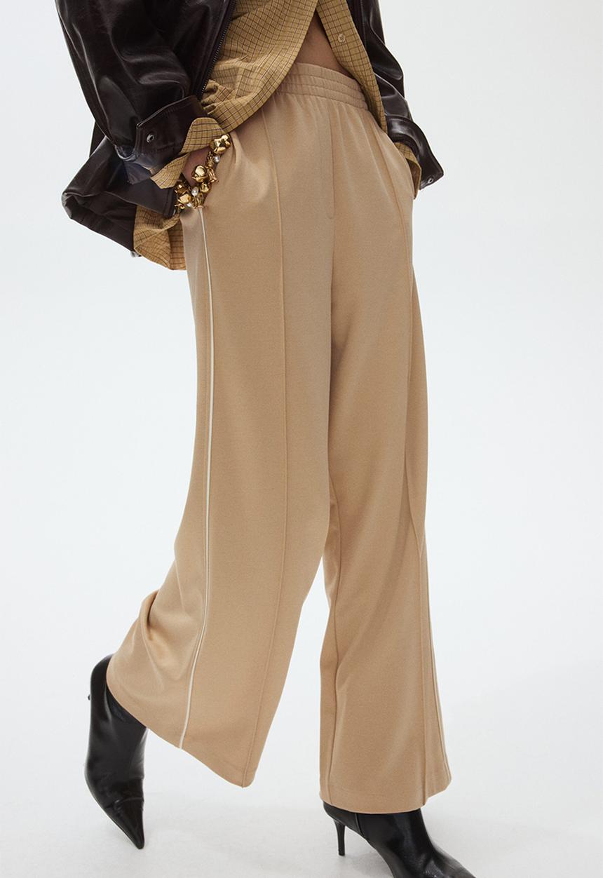 H&M - Wide crease-front trousers - beige