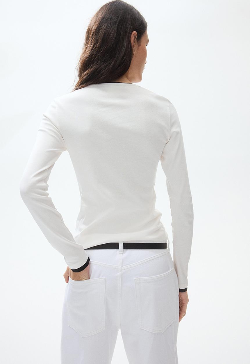 H&M - Long-sleeved printed top - white/marina atlantique