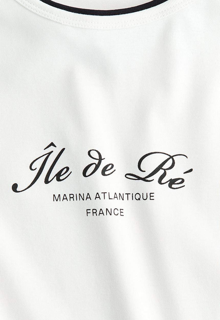 H&M - Long-sleeved printed top - white/marina atlantique