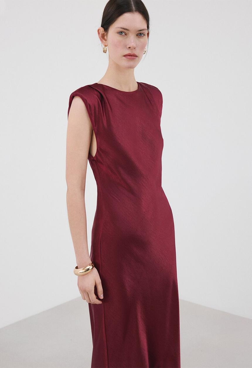 MANGO - Dress gante3 - dark red