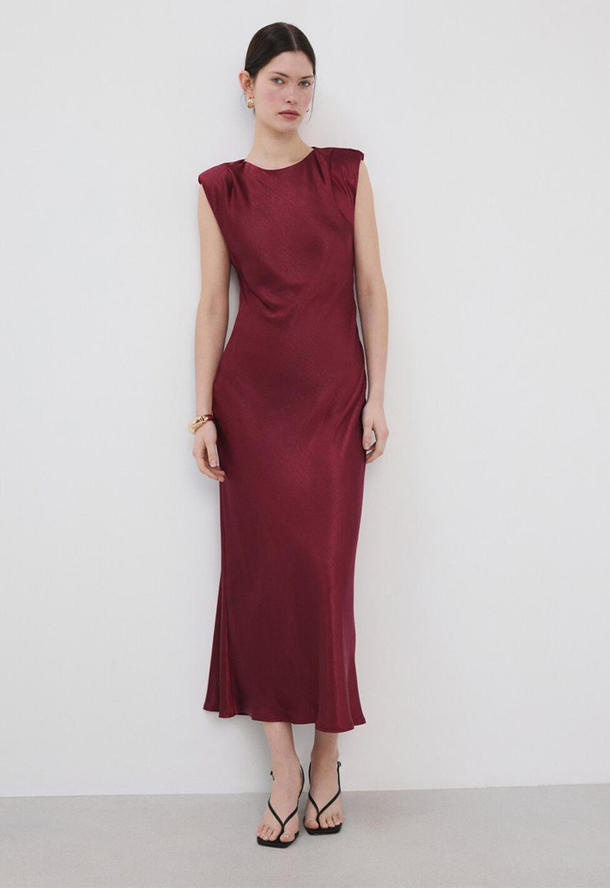 MANGO - Dress gante3 - dark red