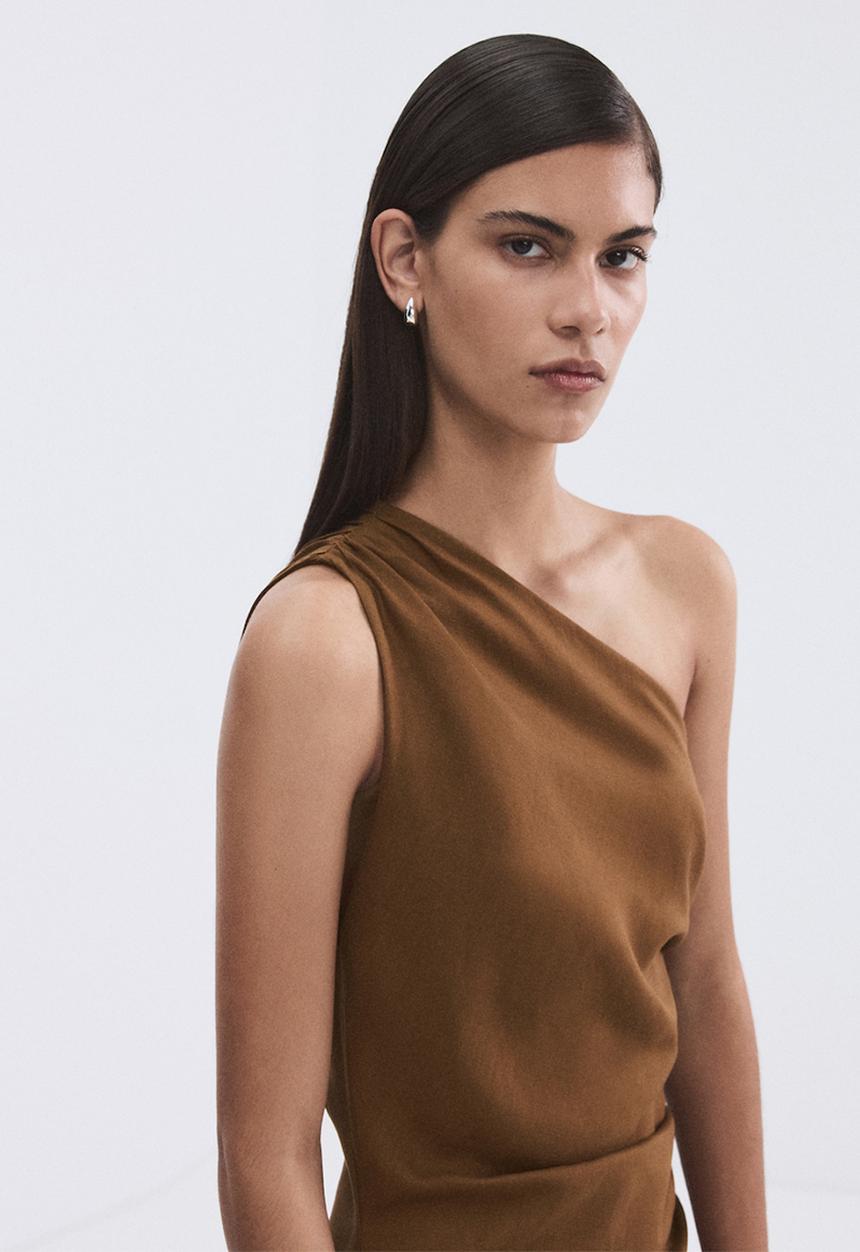 MANGO - Dress naty - medium brown