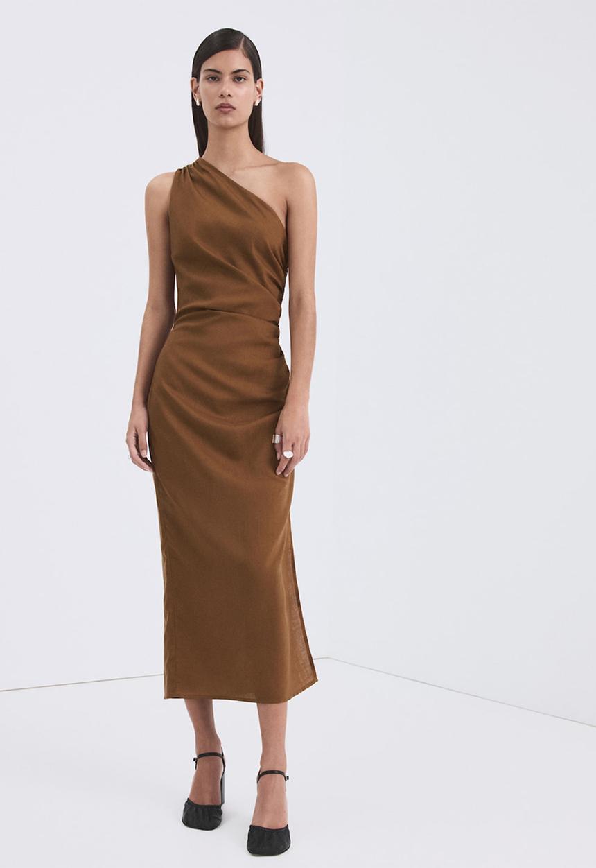 MANGO - Dress naty - medium brown