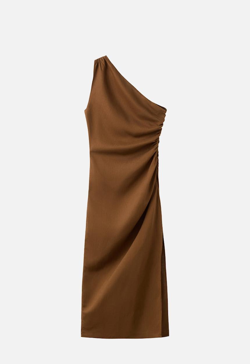 MANGO - Dress naty - medium brown