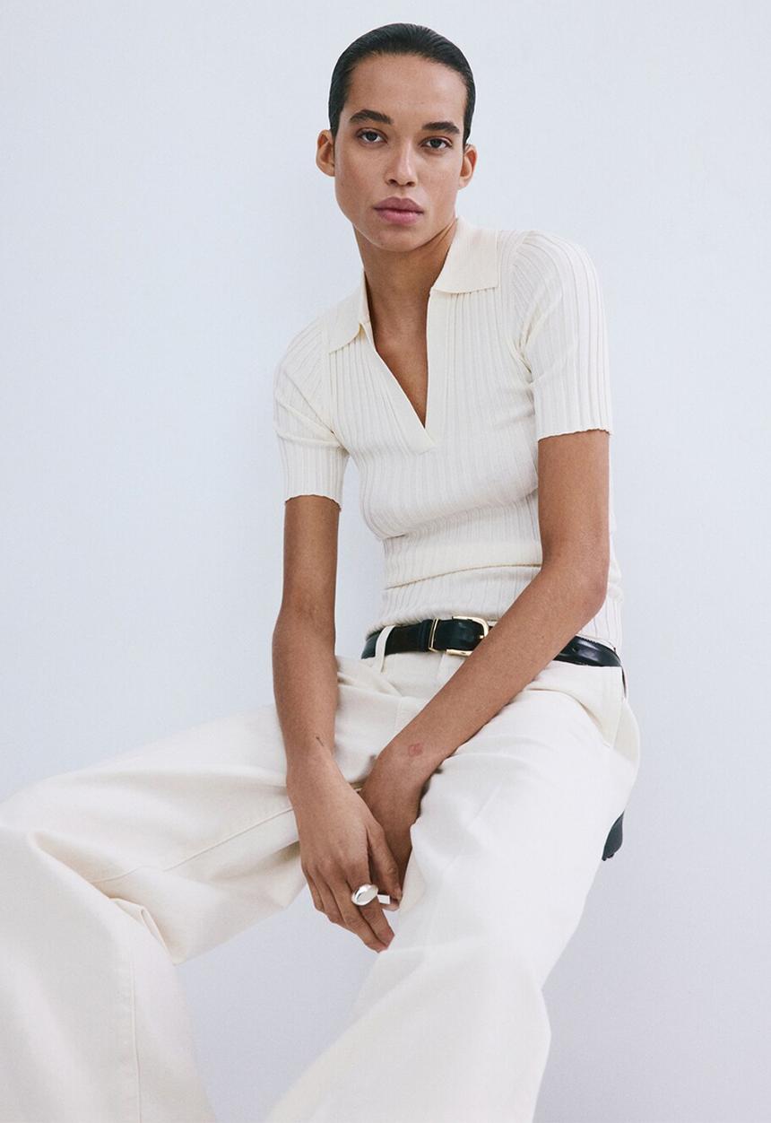 MANGO - Sweater lope - light beige