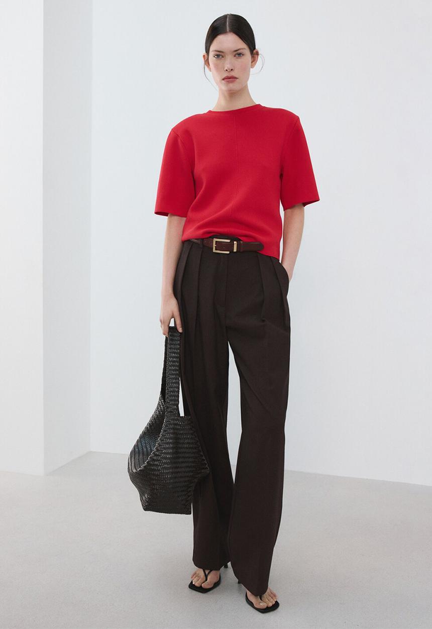 MANGO - Sweater pistilo - red