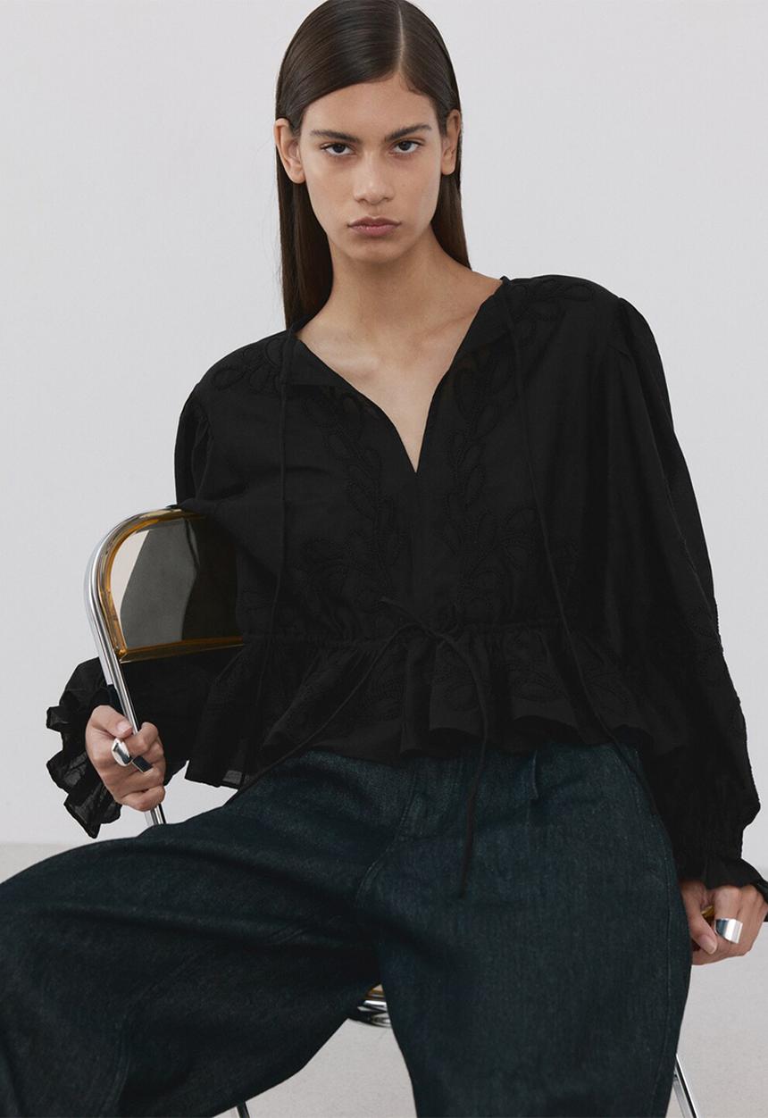 MANGO - Blouse mariya - black