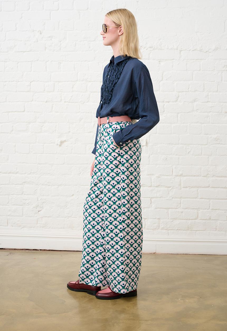 Me&B - Straight Leg Trousers in Geo Floral - Multi