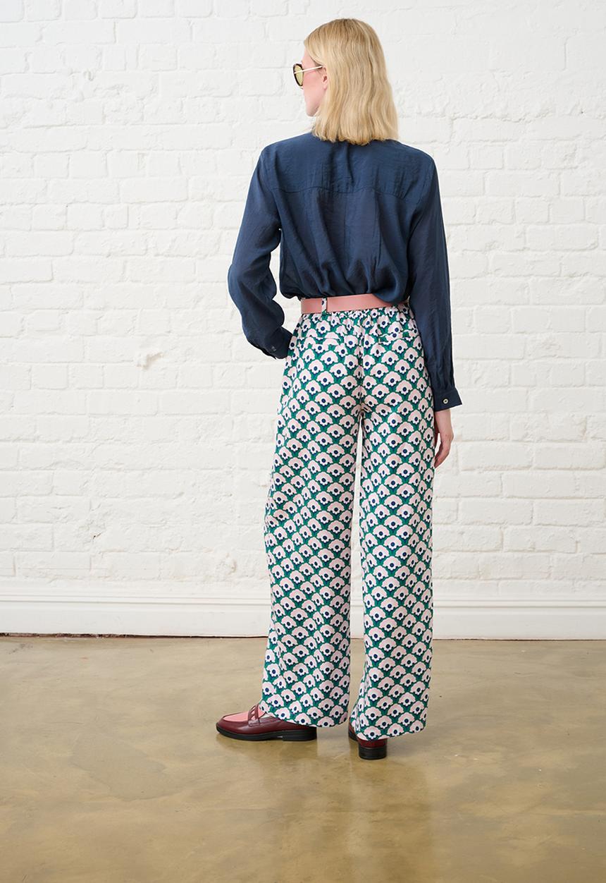 Me&B - Straight Leg Trousers in Geo Floral - Multi
