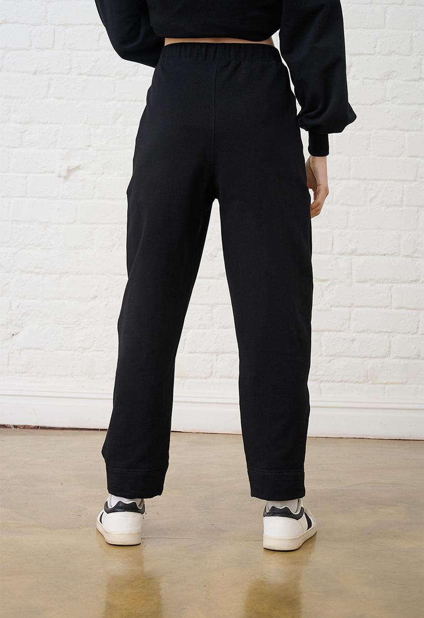 Me&B - Barrel Leg Sweat Pants - Black