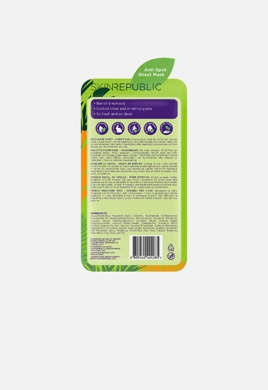 Skin Republic - Spot Clear Tea Tree Tiger Face Mask Sheet