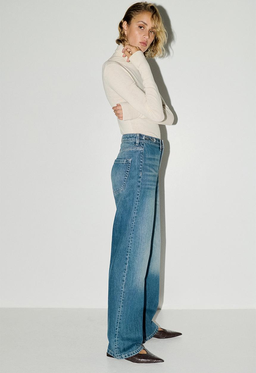 H&M - Straight high jeans - denim blue