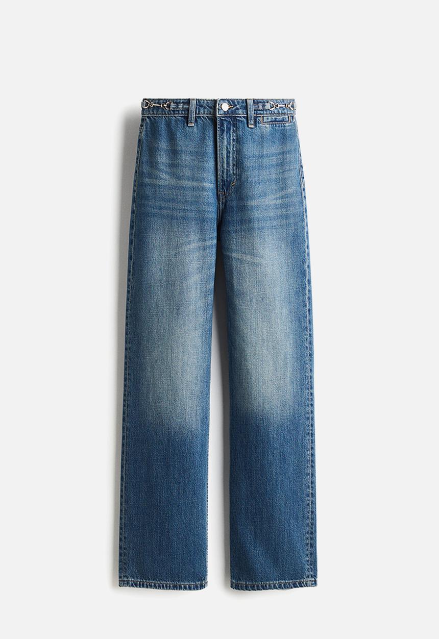 H&M - Straight high jeans - denim blue