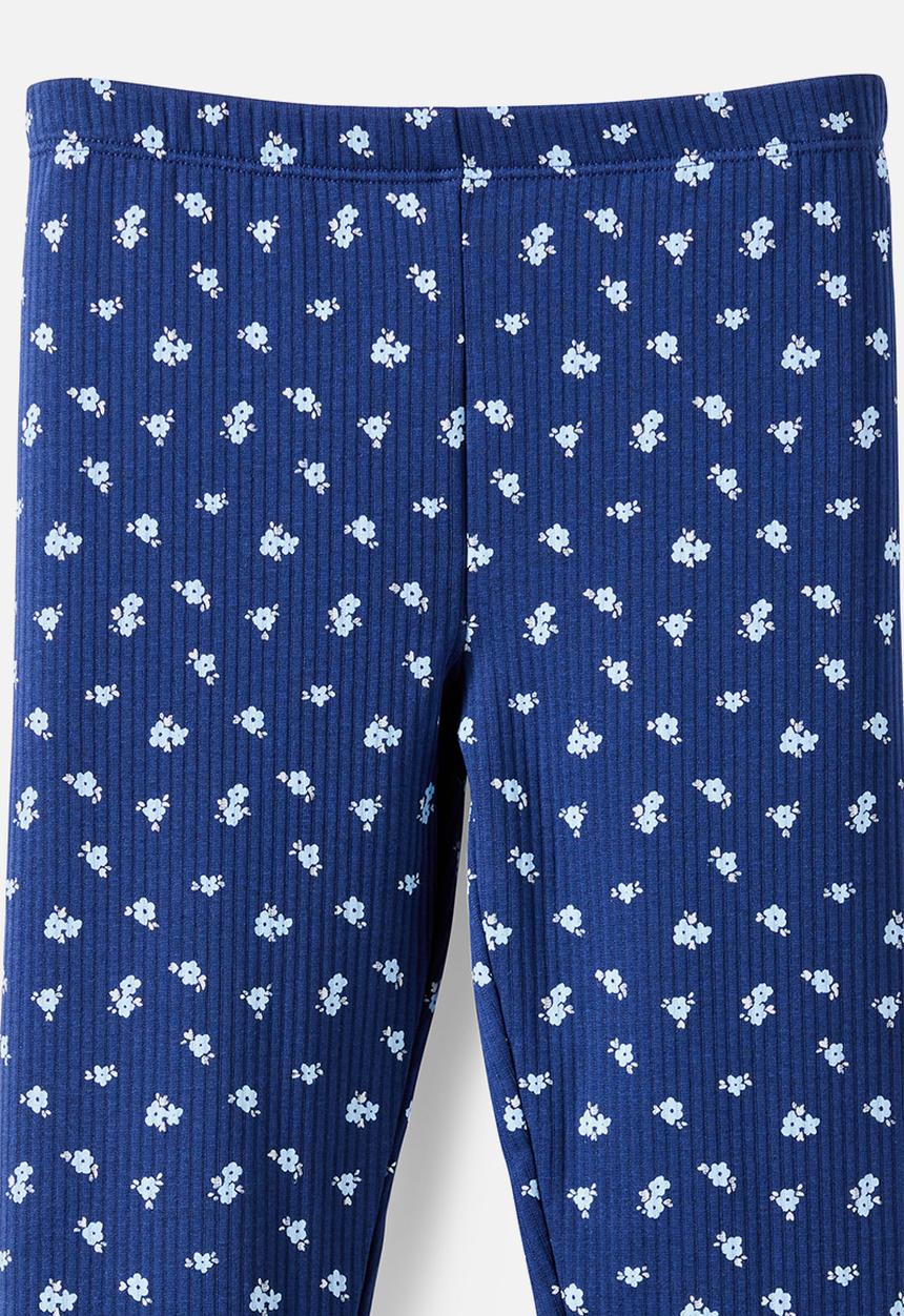 Cotton On - Fleece Legging - Denim navy/Floral