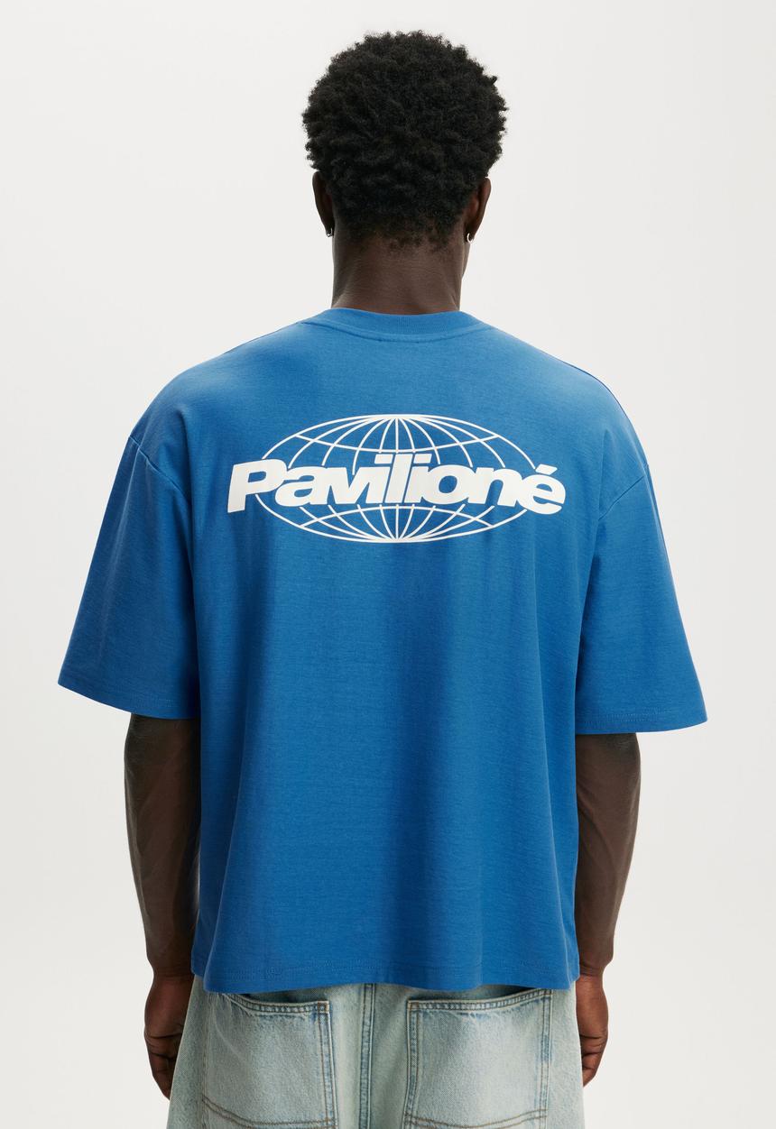 Cotton On - Cropped Fit Graphic T-Shirt - Dusk Blue / Pavilion Globe