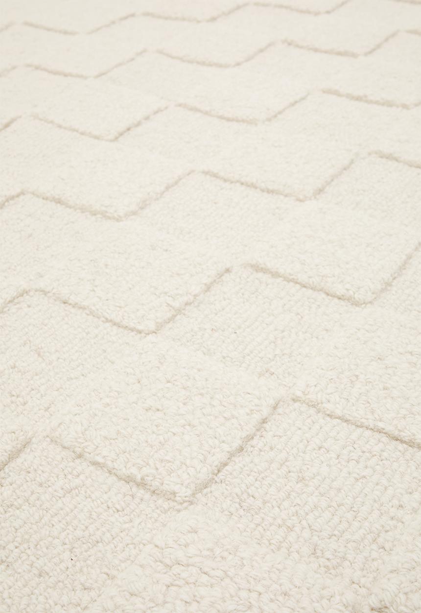 Sixth Floor - Osaka Hand Tufted Check  Wool Rug Natural