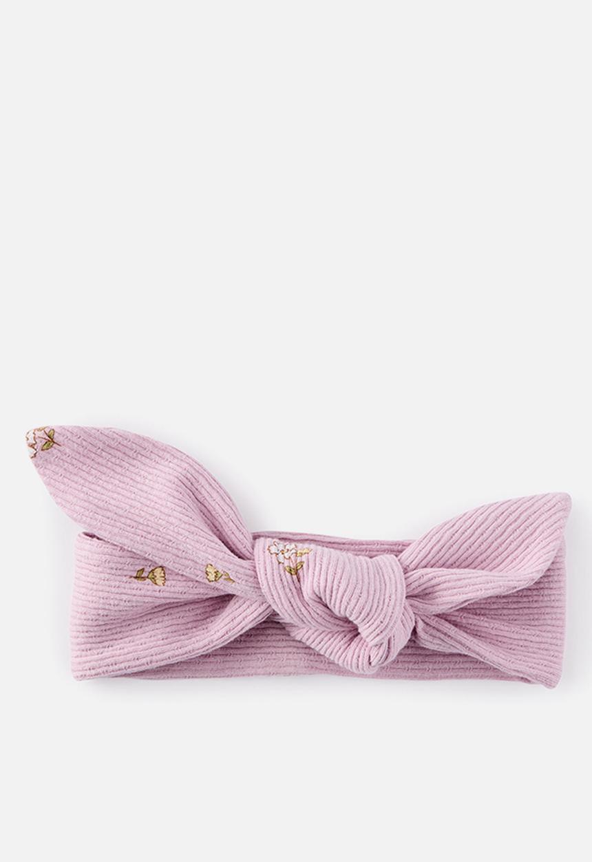 Cotton On - Organic Pointelle Bow Headband - Thistle/Meadow Mornings Floral