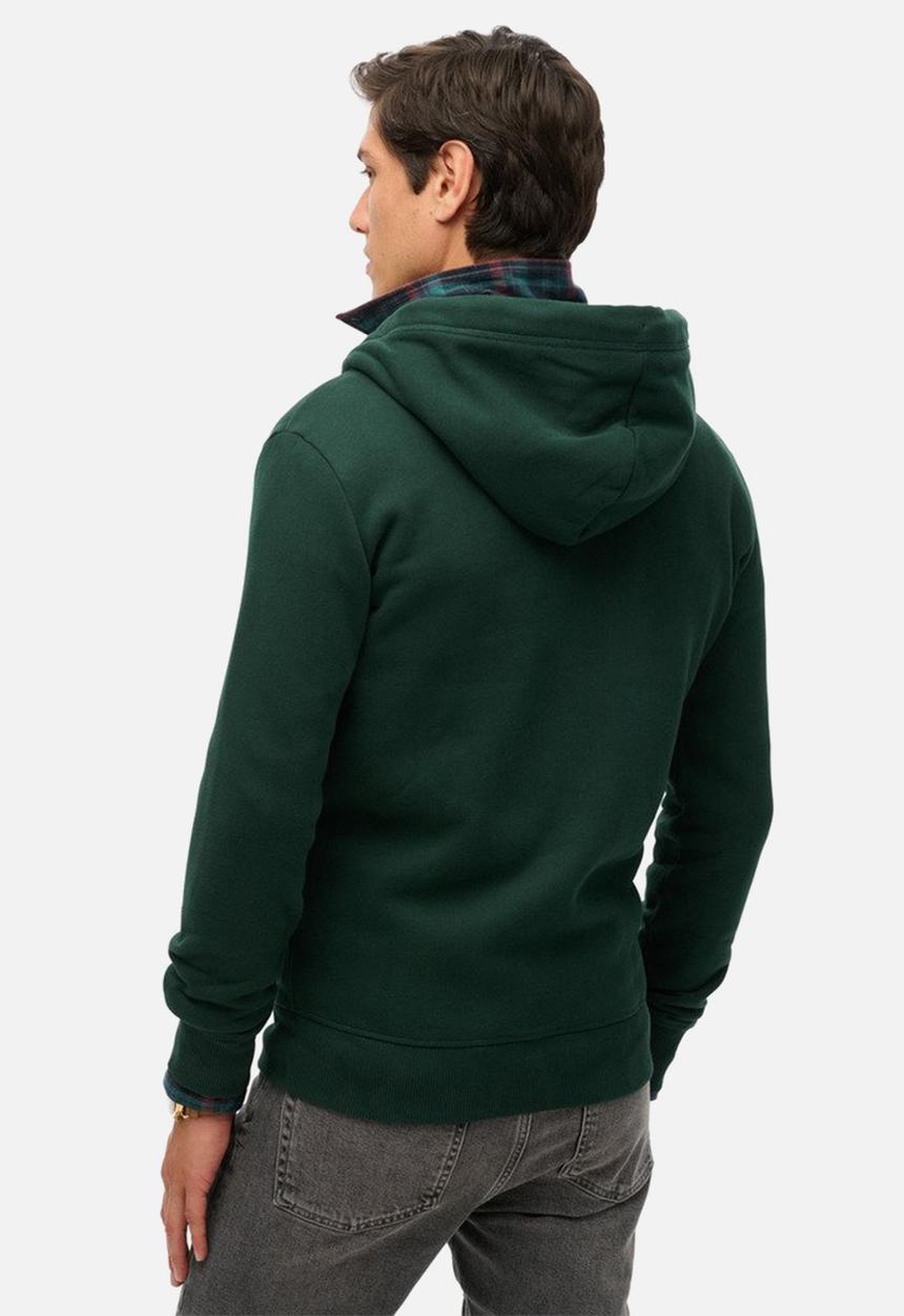 Superdry. - Essential Logo Zip Hoodie - Forest Green