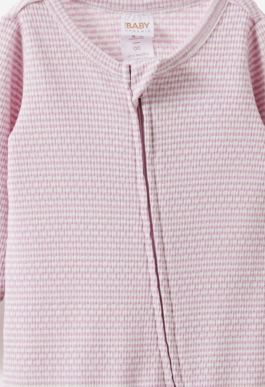 Cotton On - Littlie Organic Long Sleeve/Thistle/Finley Stripe