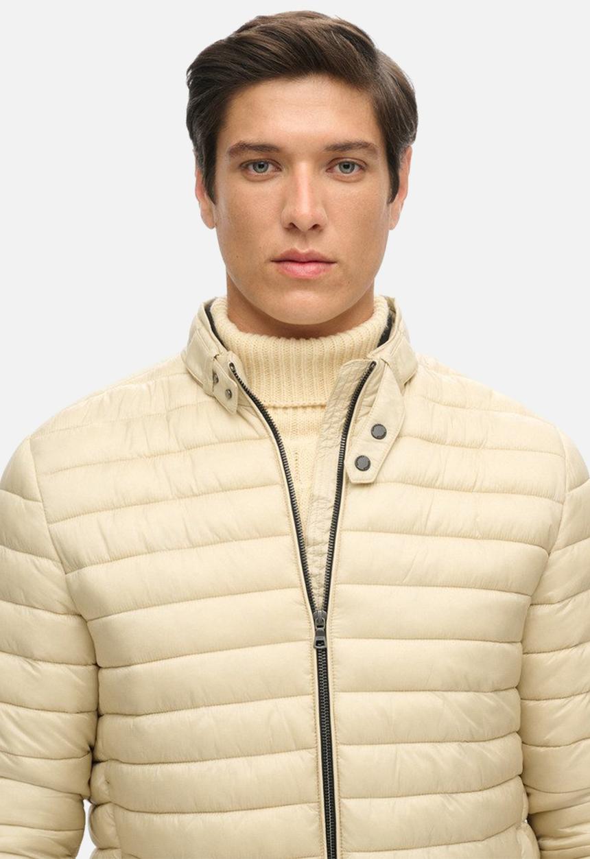 Superdry. - Lightweight Short Puffer Coat - Pelican Beige