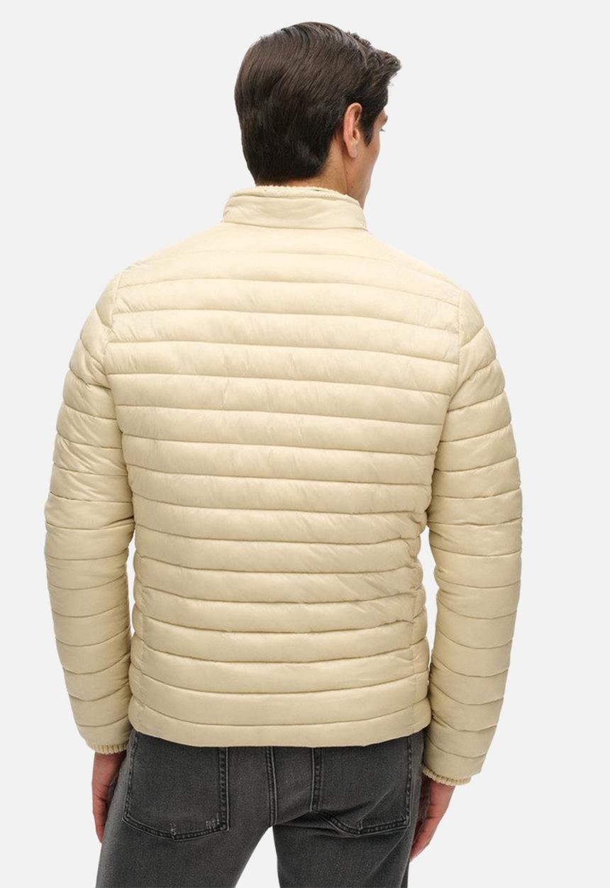 Superdry. - Lightweight Short Puffer Coat - Pelican Beige