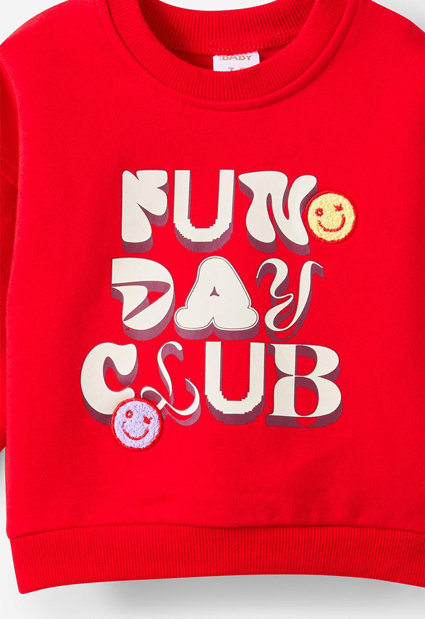 Cotton On - Riley Sweater - Varsity Red/Fun Day Club Logo