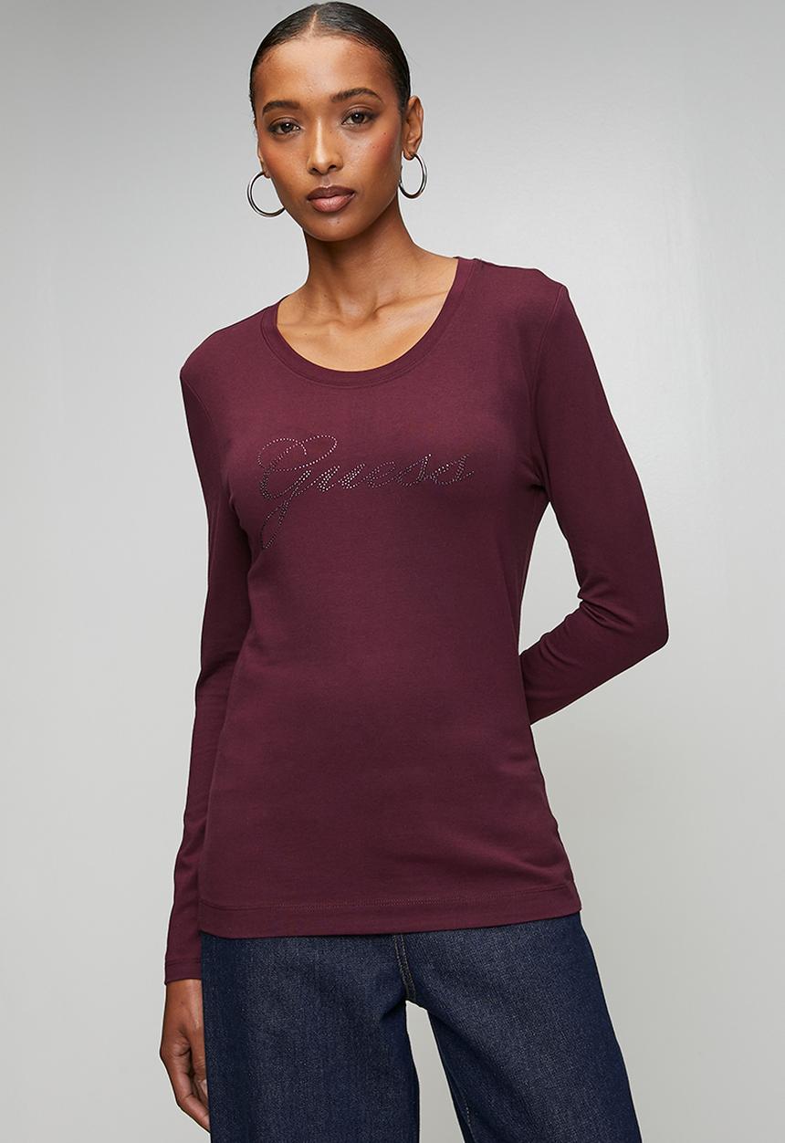 GUESS - Lds Script  Ls Top - Regal Plum