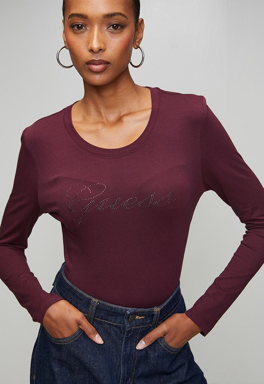 GUESS - Lds Script  Ls Top - Regal Plum