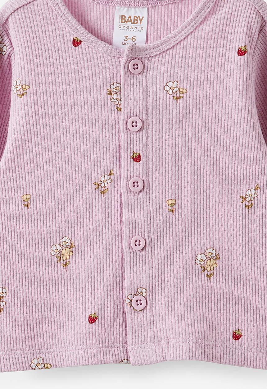 Cotton On - Organic Pointelle Cardigan - Thistle/Meadow Mornings Floral