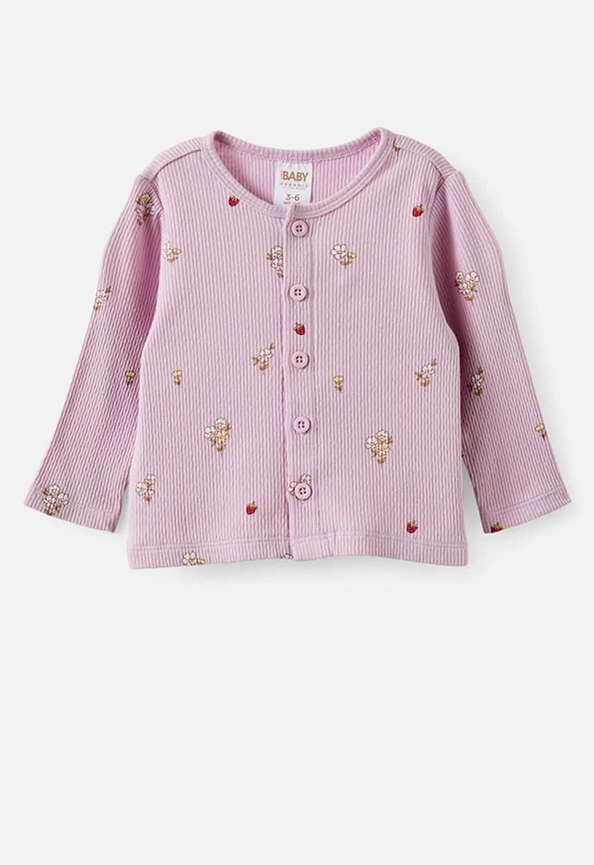 Cotton On - Organic Pointelle Cardigan - Thistle/Meadow Mornings Floral