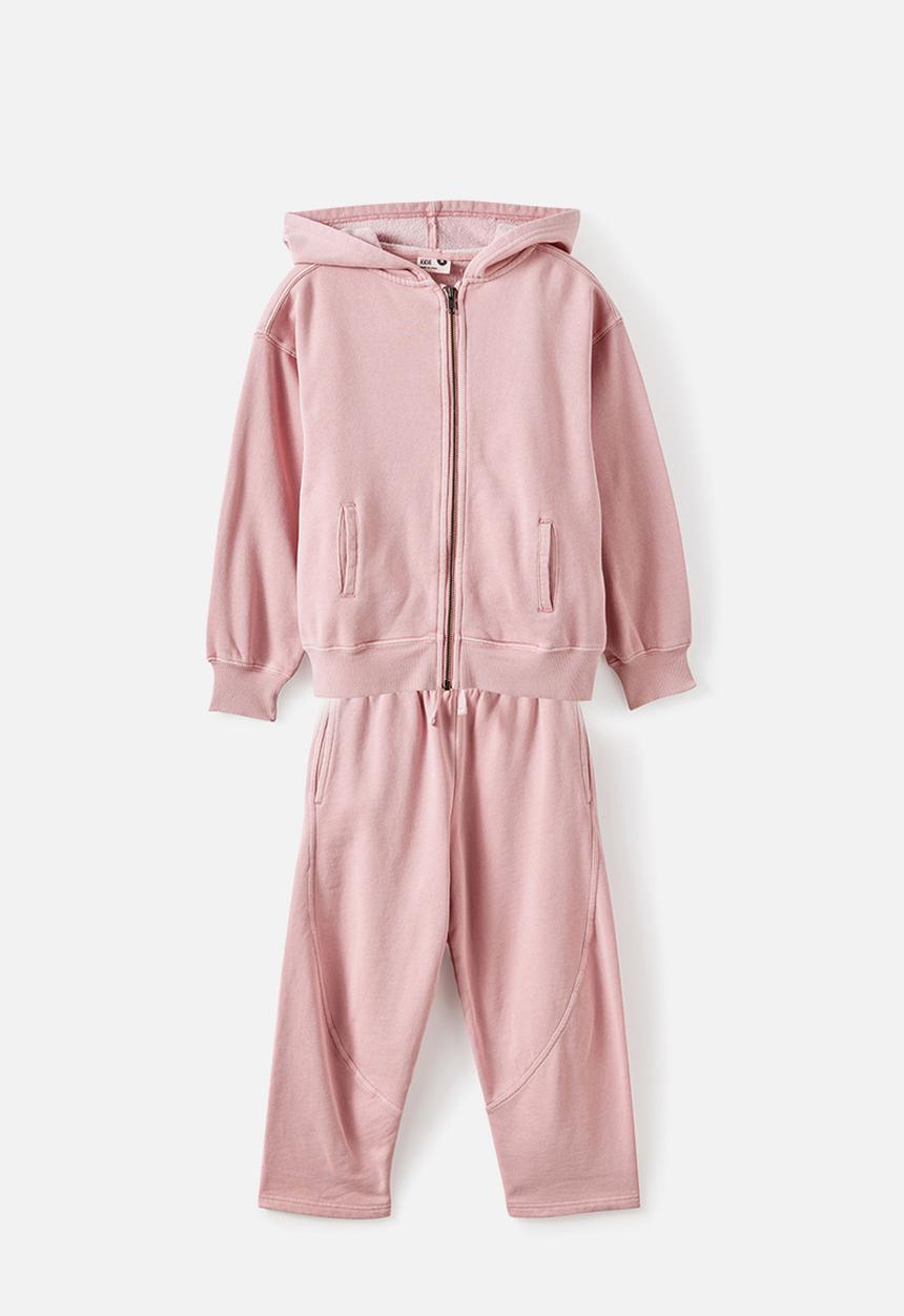 Cotton On - Sammy Zip Through Hoodie & Barrel Track Pant Pack - Washed Zephyr