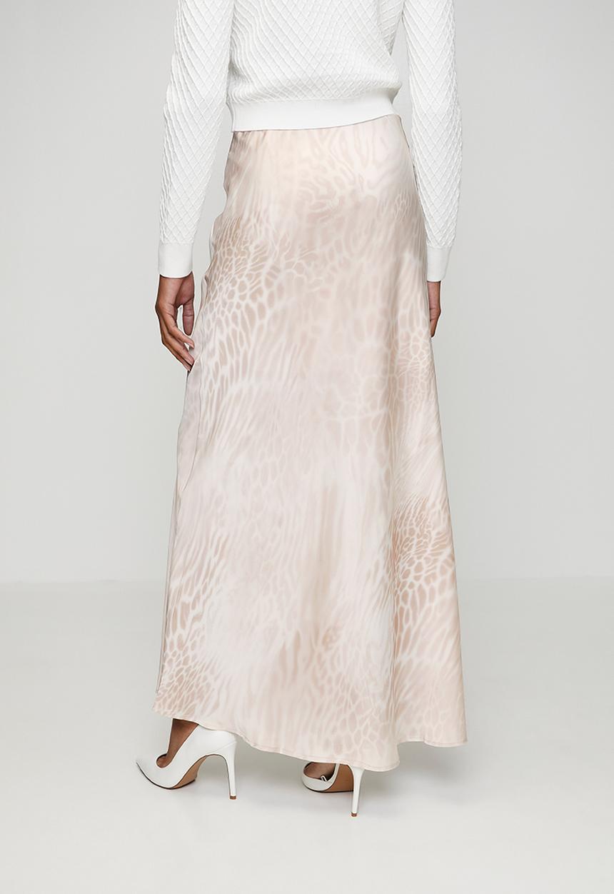 GUESS - Sibilla Long Satin Skirt - Leopard Sands